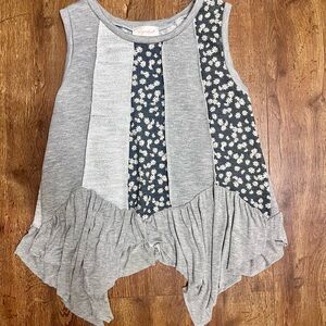 Sugar Gray and Floral Knit Top